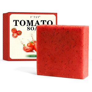 OEM ODM Natural Handmade Tomato Coconut Oil Whitening Brightening Cleansing Resurfacing Body Skincare Soap