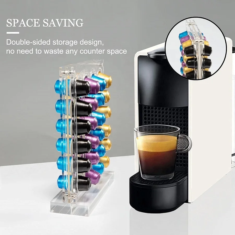 Dispensador De Café Acrílico Para El Hogar Y La Oficina,Cápsulas De  Encimera Transparente - Buy Acrílico Dispensador De Café En  Cápsulas,Acrílico Dispensador De Café En Cápsulas,Acrílico Dispensador De  Café En Cápsulas Product