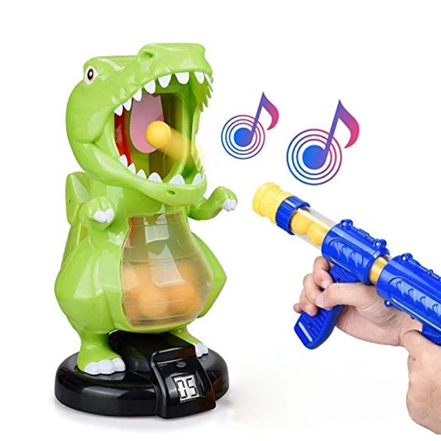 Dinosaur Shooting Game Toys for 5 6 7 8 9 10+Years Old Boys & Girls,2 Foam  Dart Toy Guns and Dinosaur Shooting Practice Target, Indoor Activity Game