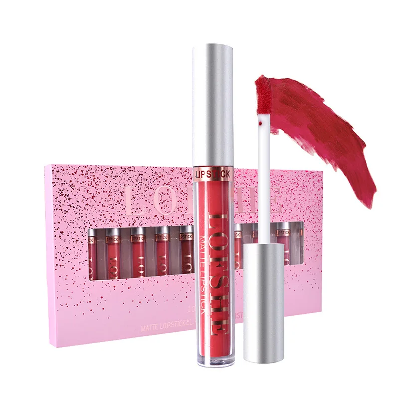 Private Label Cosmetics Vegan Cruelty Free  Kids 10 Colors Matte Smooth High Pigment Long Lasting Lip Gloss  Lipgloss Kit Set