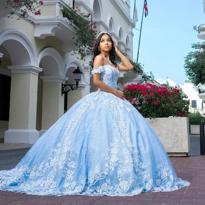 light blue dresses graduation Lace Long Sleeve Short Homecoming Evening Dress Yes Shown Color Light Blue Sparkly Tulle Homecoming
