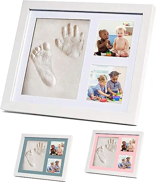 Footprint Kit and Handprint Kit, Baby Photo Frame Kit Clay for Newborn Baby Girls and Boys