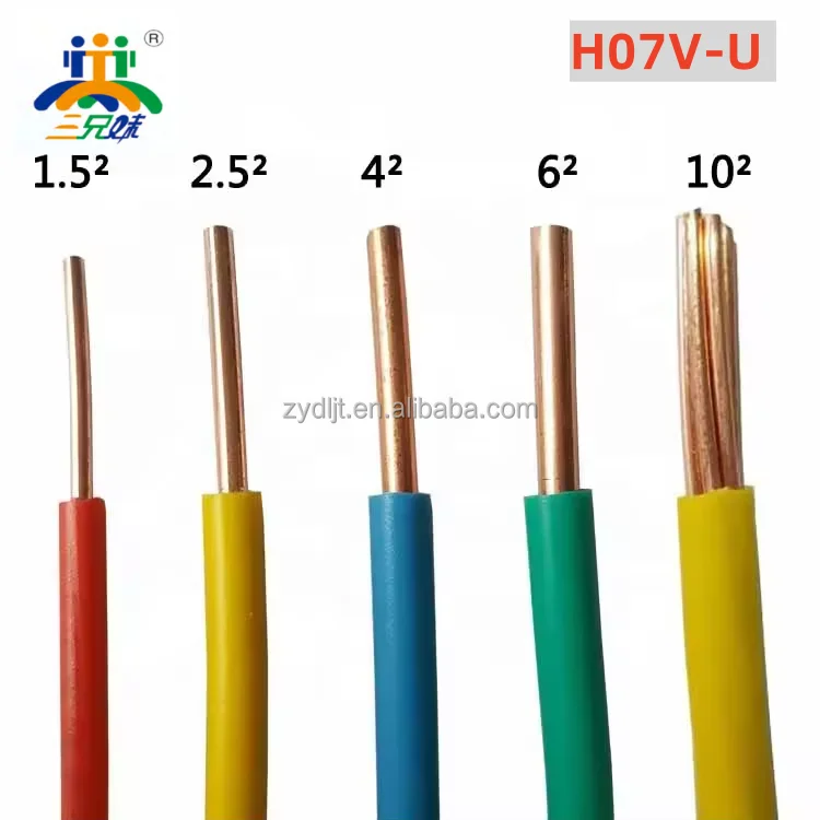 BV/TH/H07V-U power cable for construction copper conductor PVC sheath  Hard wire High Quality Cables for Home Improvement