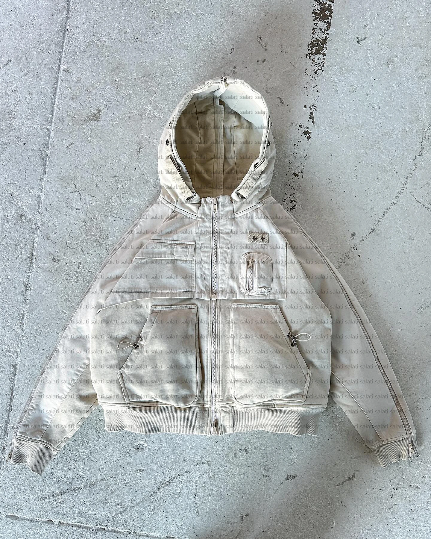 Pilot Hoody Jacket Custom Heavy Terry Cotton Oversized Faded Plain Double Zip up Vintage Cropped Acid Wash Streetwear Hoodie Men gallery 11
