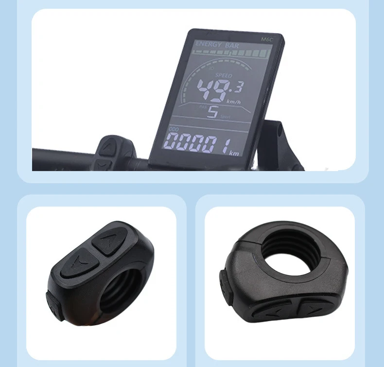 OUXI Electric V20 Pro M6C 20-Inch Fat E Scooter Parts V20/V20 Pro LCD Display Meter 24V-60V USB Panel Screen for Electric Bike