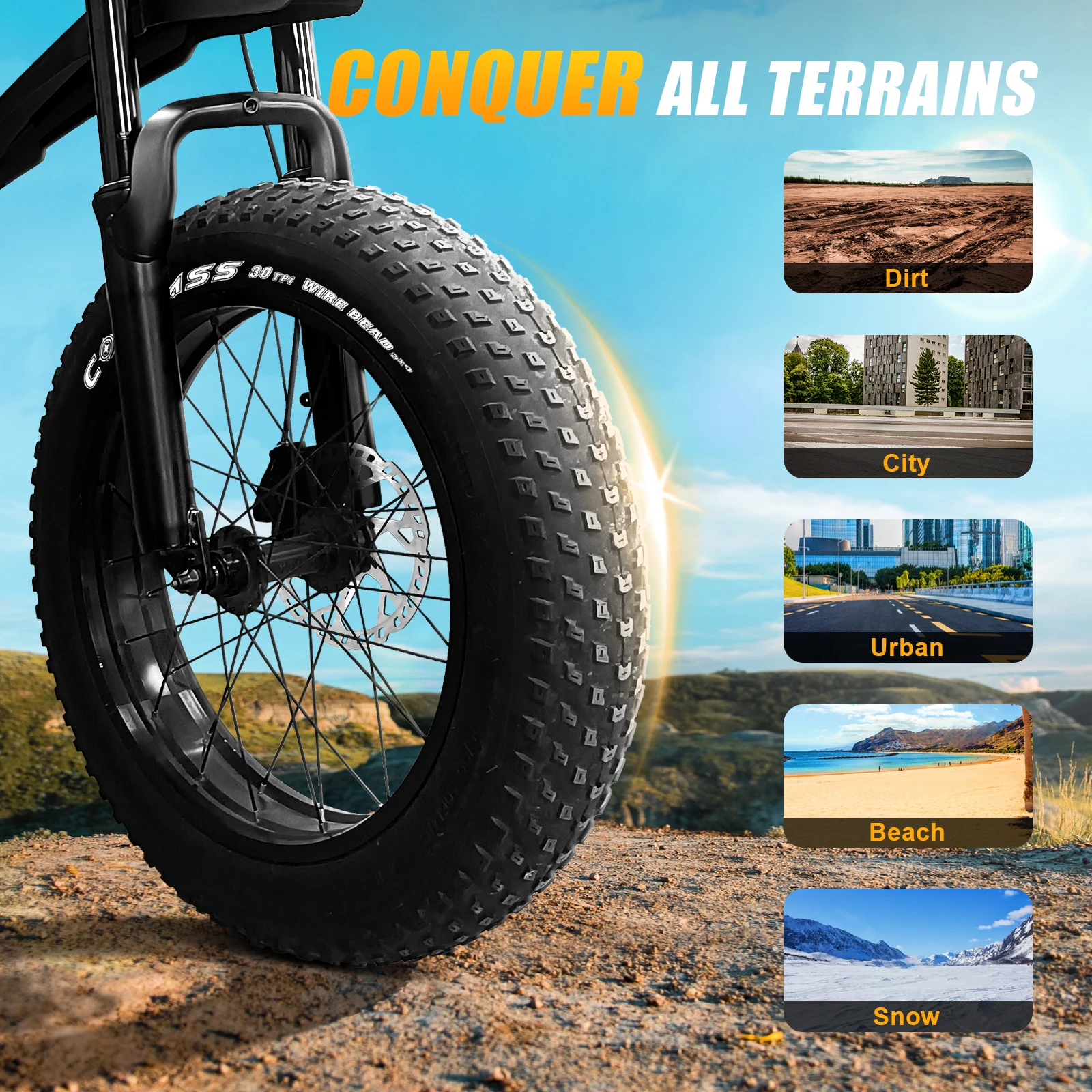 High Power Enduro 20 Inch 1500w Ebike Adult Fat Tire E Mountain 