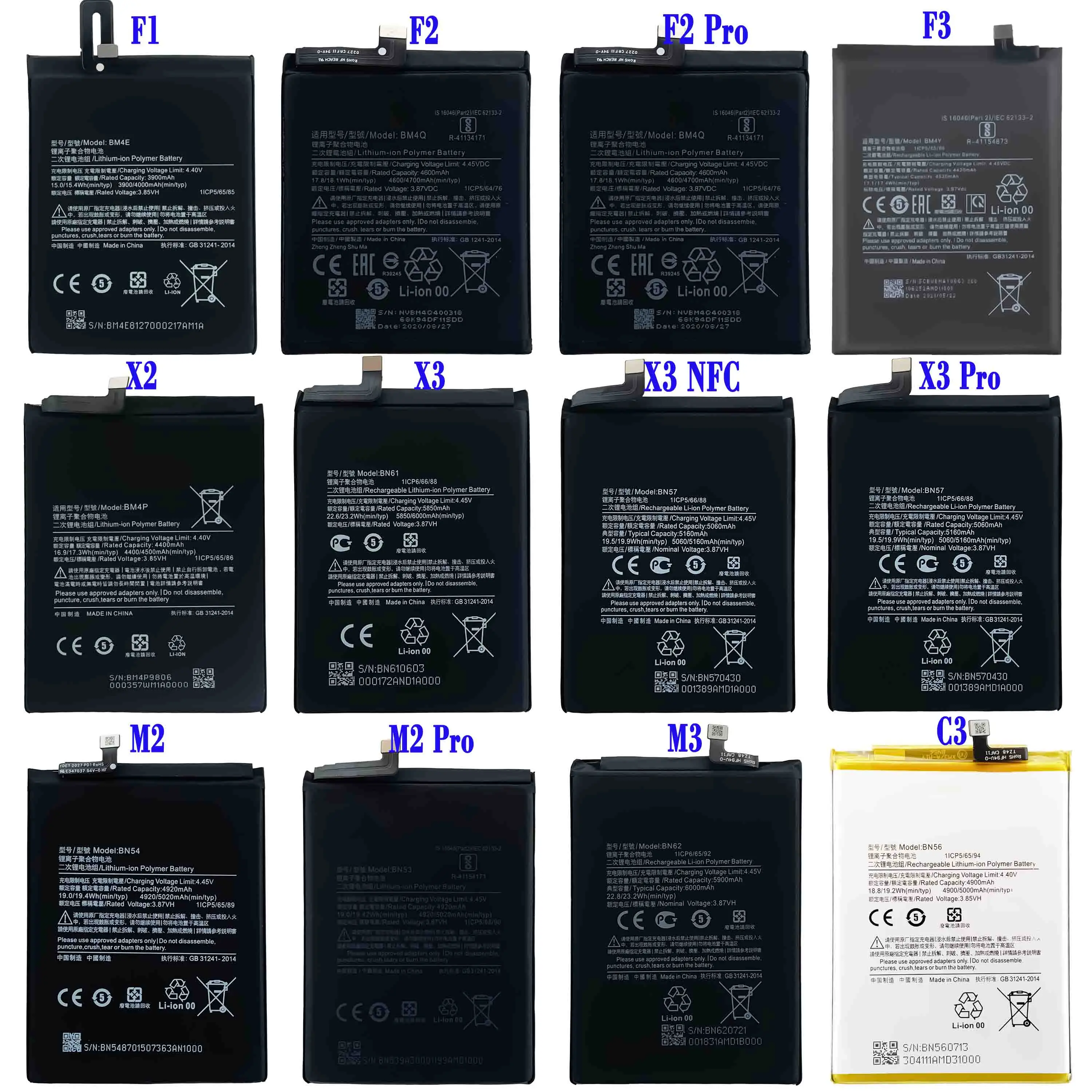 Прямая продажа с фабрики батарея для xiaomi mi 3 4 5 6 4i 4C 5s 5s Plus mi 4s 5 Pro мА/ч. аккумулятор замена для xiaomi redmi все модели