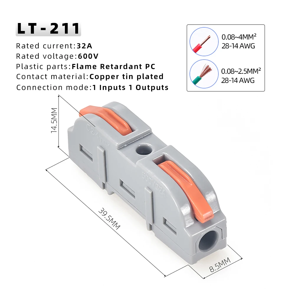 kejian direct factory wire in connectors CMK 412 wire push connector Wire terminal pin connector