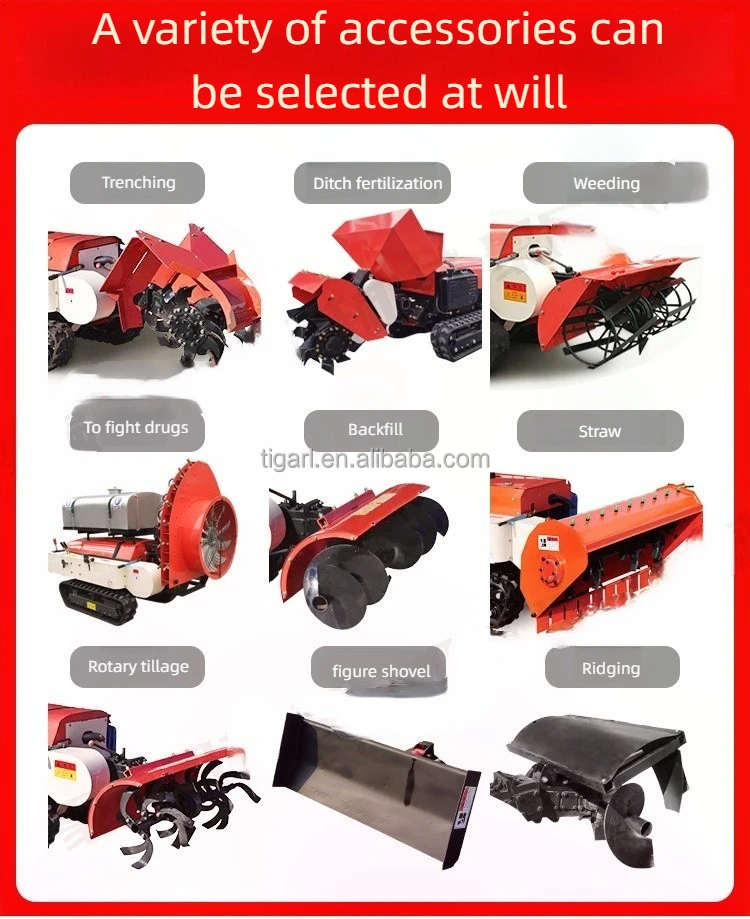 Tigarl Rotovator Equipment Power Moto Ditching Motorcycle Electric Rice ...