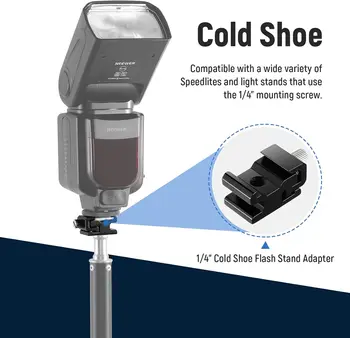 NEEWER 8-Piece 1/4 Cold Shoe Mount and Hot Shoe Flash Stand Adapter Set for DSLR Camera Rig, Camera Hot Shoe Mount Adapter detail image