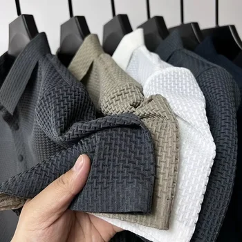 Customized Men's Short-Sleeved Polo Shirt Summer Business Fashion T-Shirt Button Ice Silk Breathable Fabric Best Golf Dark Color
