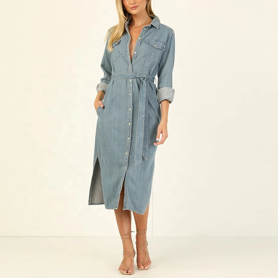 sachin and babi light blue dress Denim Casual Dresses for Women
