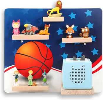 Customized Children Room Wall Decoration Ink Jet Printing Colorful Design Wooden Toniebox Magnetic Shelf