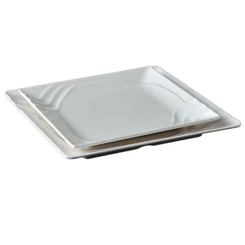 Unbreakable Restaurant Dinnerware 8.5 Inch Square White melamine serving plate