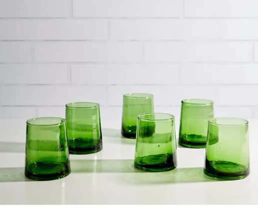Set of 6 Handmade Moroccan Cone Glassware