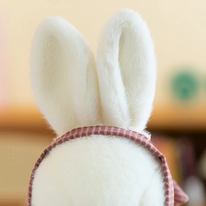 Cute 30cm Rabbit Embroidered Plush Toy Customizable Cartoon Zoo Animal Super Soft Durable PP Cotton Lovely Embroidery Plush Toy