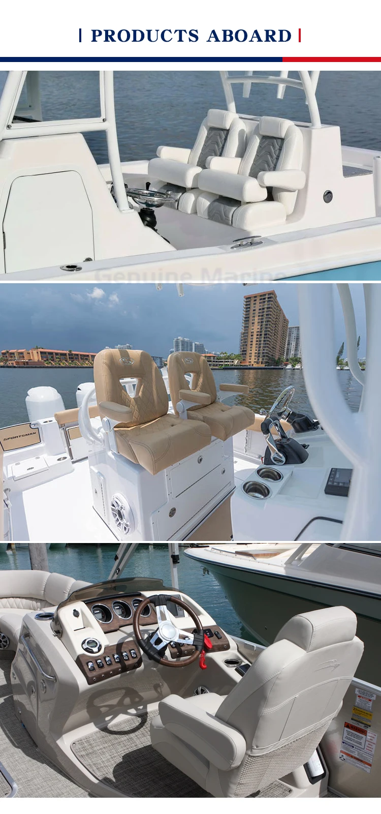 Genuine Marine Boat Captain Seat Marine Grade Swivel Folding Luxury