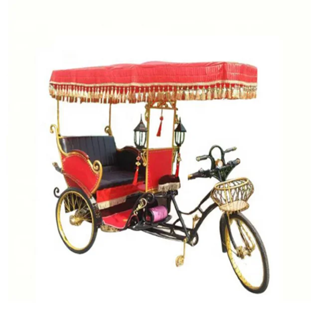 Handwork Three Wheel Tricycle Electric Pedicab Rickshaws for Wedding Touring