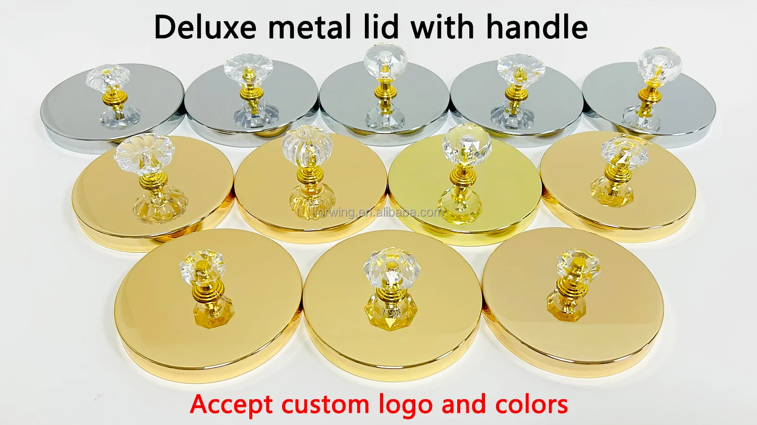 Wholesale metal cover scented candles decorative candle jar lid with handle candle accessories toppers supplier