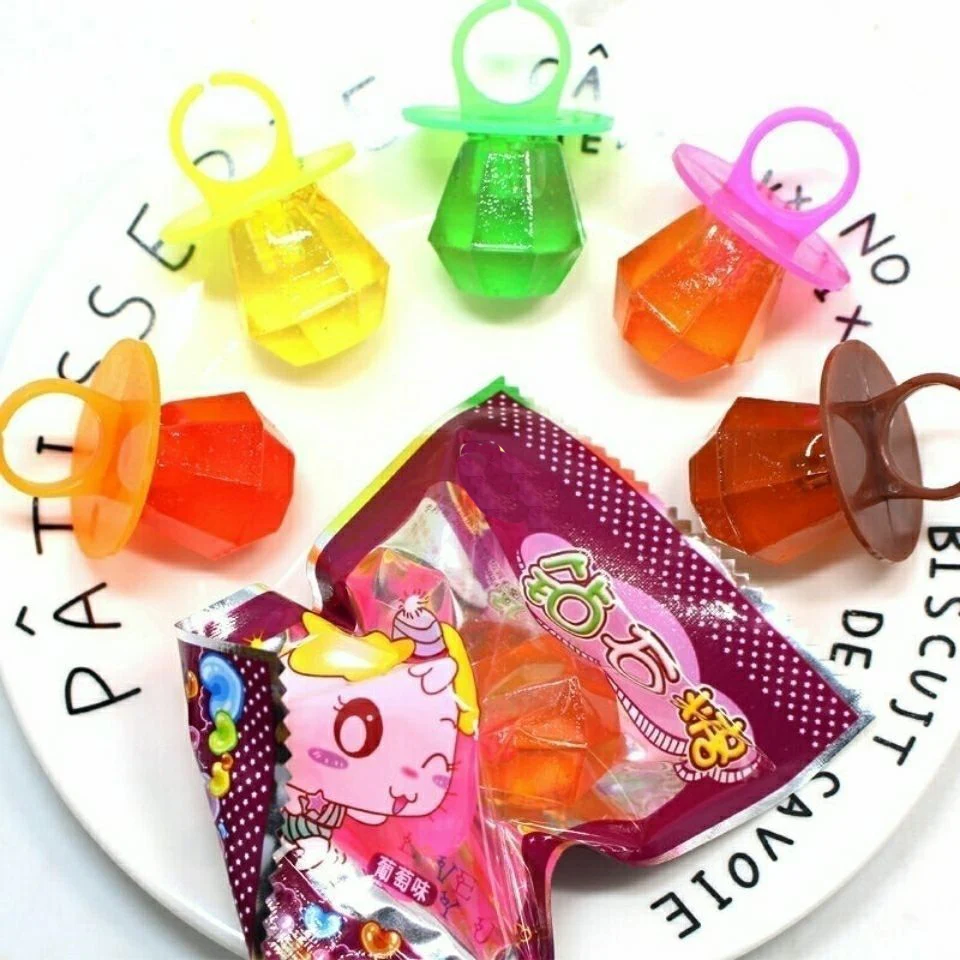 Support OEM Customization a Single 12g Sugar-containing Five Fruit Flavors Diamond Ring Toy Candy