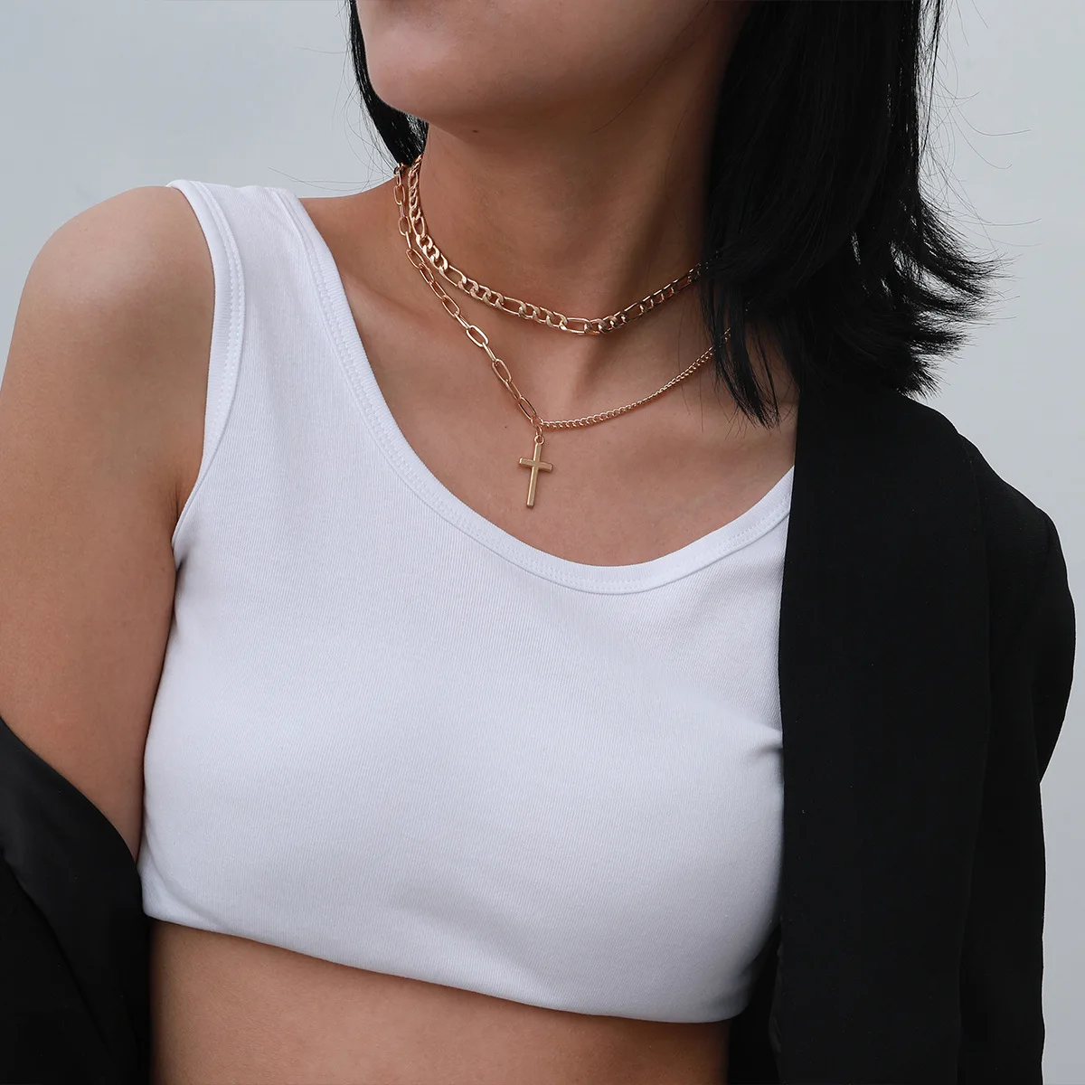 Vriua Fashion Cross Pendant Necklace 