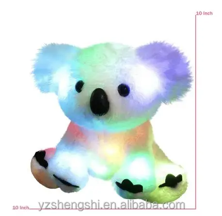 CE EN71 Luminous Stuffed Rainbow Koala Elephant Cat Unicorn Glow Plush Toys with LED Night Music Lights Lullabies Gifts for Kids