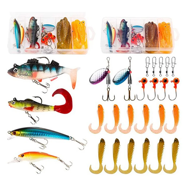 Fishing baits lures 102pcs fishing lure set soft fishing lure hard