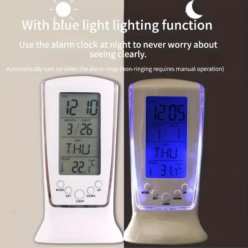 Smart Mini LED Luminous Alarm Clock Silent Lazy Electronic Clock with Temperature Control Desk Using Creative Gifts