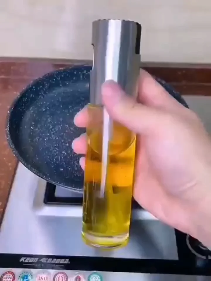 Stainless Steel And Glass Edible Oil Sprayer Bottle Olive Oil Sprayer