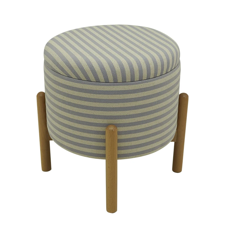 Wholesale Living Room Furniture New Design Round Small Ottoman Modern Footstool Velvet Ottoman