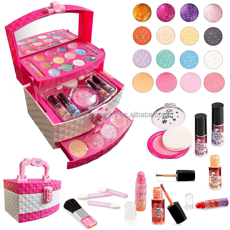 Kit de maquiagem para menina real lavável conjunto de maquiagem
