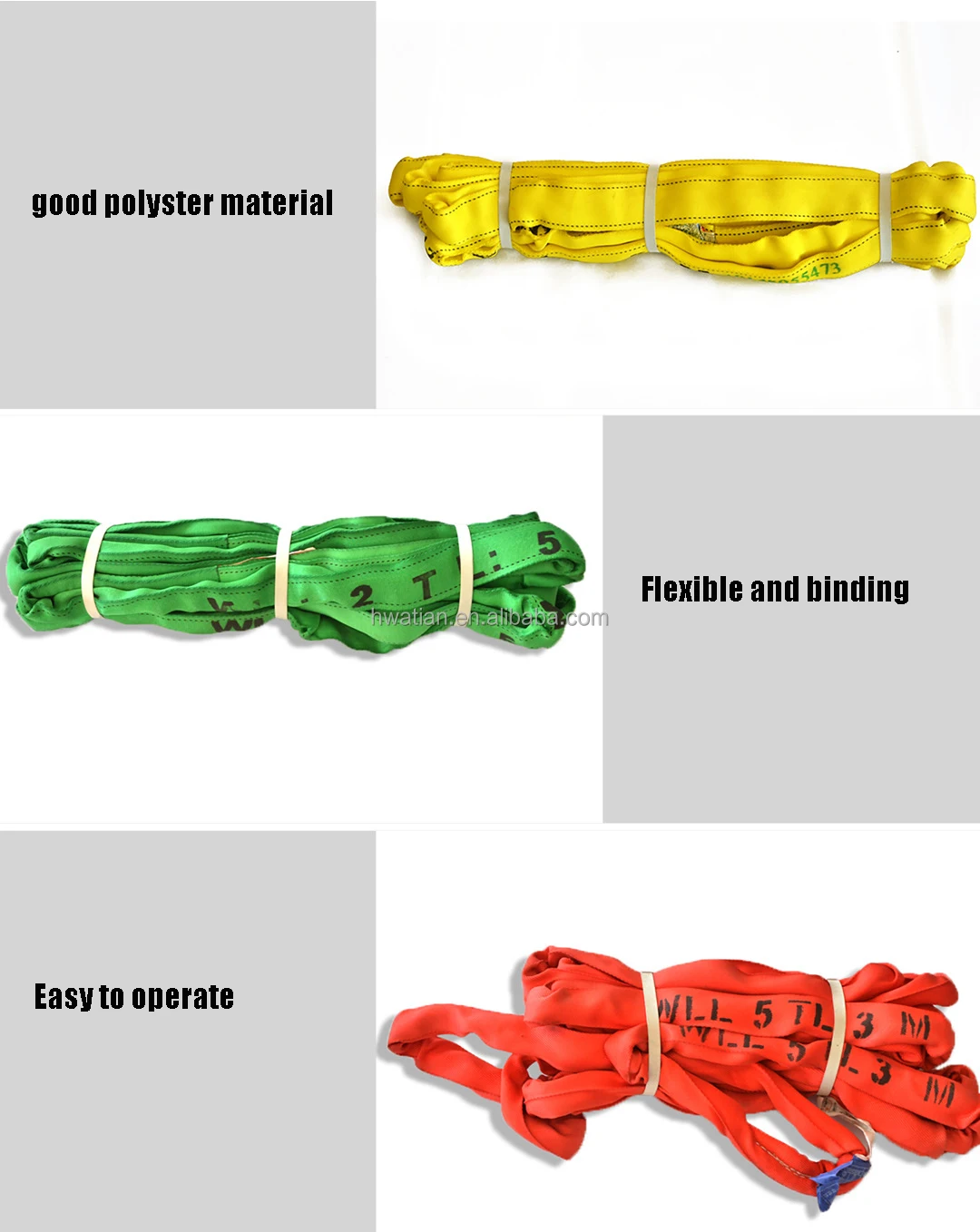 Endless Type Soft Round Belt Basket Eye Webbing Lifting Sling Strap Belt for Lifting Equipment Use