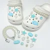 Cadena de bolitas SZ-646, estrella de mar azul transparente y pececitos.