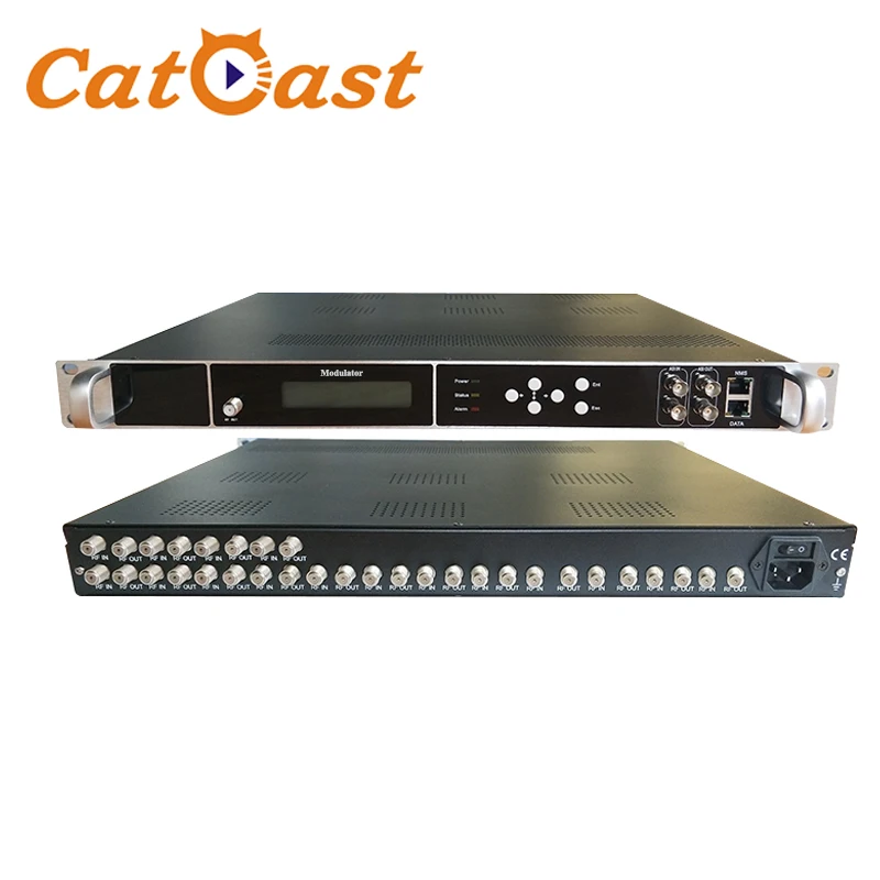 CATV Digital Modulator 8 12 16 20 24 FTA DVB-S/S2 Tuner to DVB-C DVB-T ISDBT ATSC Transmodulator DVBT2 RF Modulator