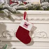 Calcetín navideño con letras bordadas de dibujos animados m