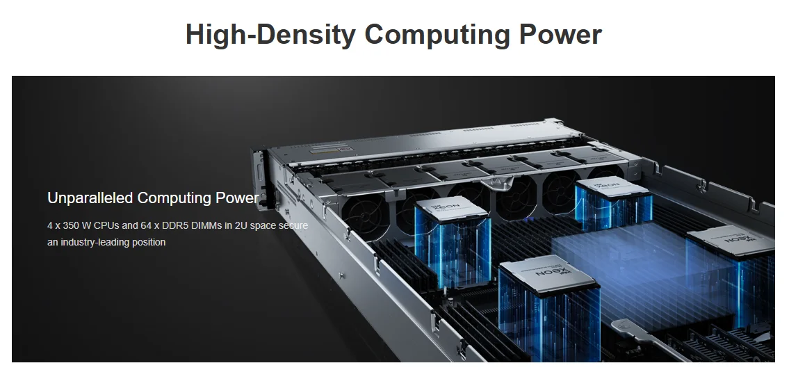 Hot Selling FusionServer 2488H V7 4U AI Rack with DDR5 2.5 Inch SAS/SATA HDD Server