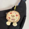 Round bacon shrimp pizza-keychain