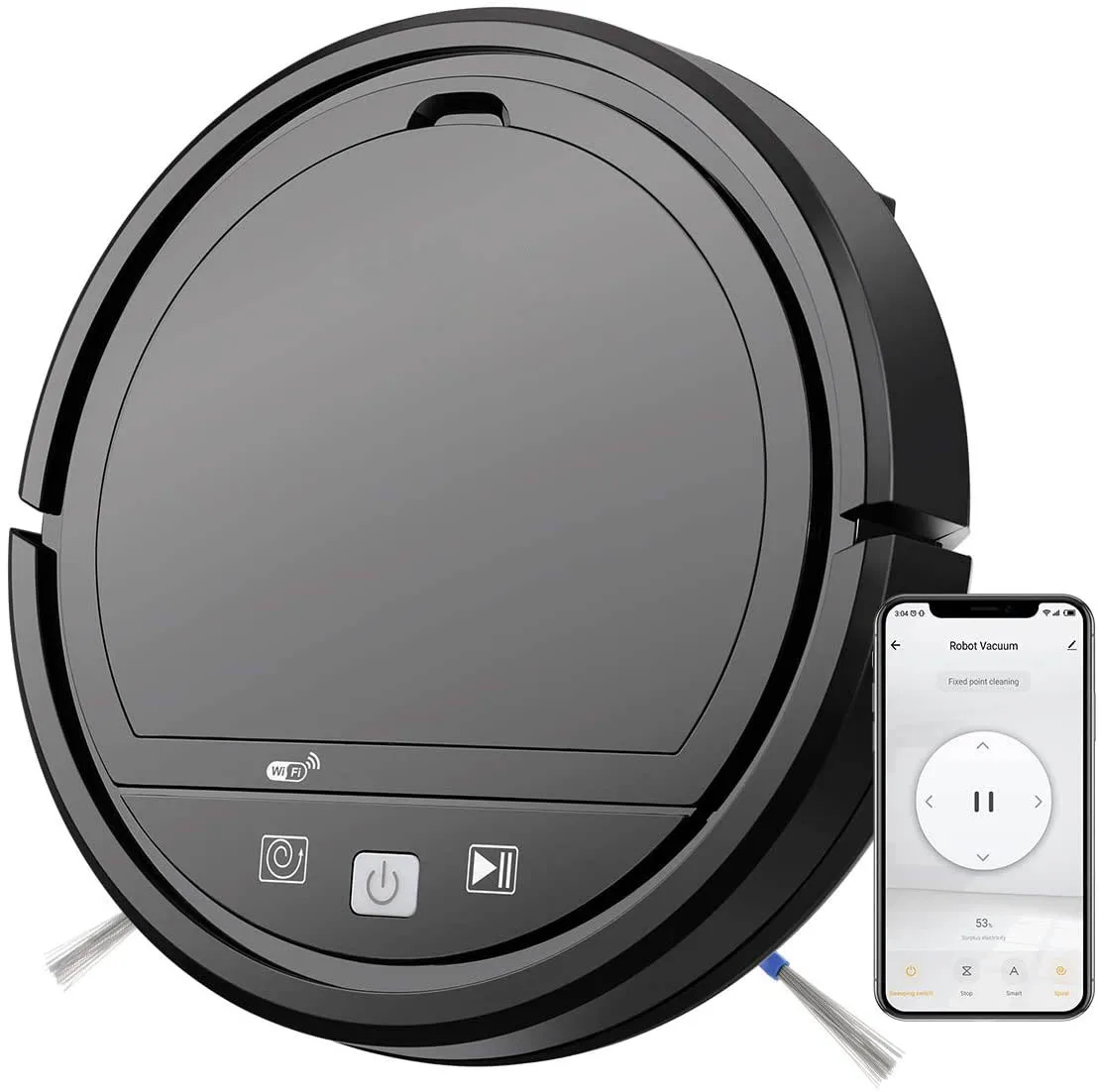 Tuya WiFi Controlled Robotic Vacuum Cleaner 1200Pa Multiple Cleaning Modes Intelligent Robot Vacuum Mop for Pet Car Electric