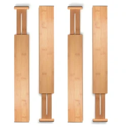 Расширяемая Бамбука разделитель кухня организовать с пружинным регулируется (набор из 4 шт.)