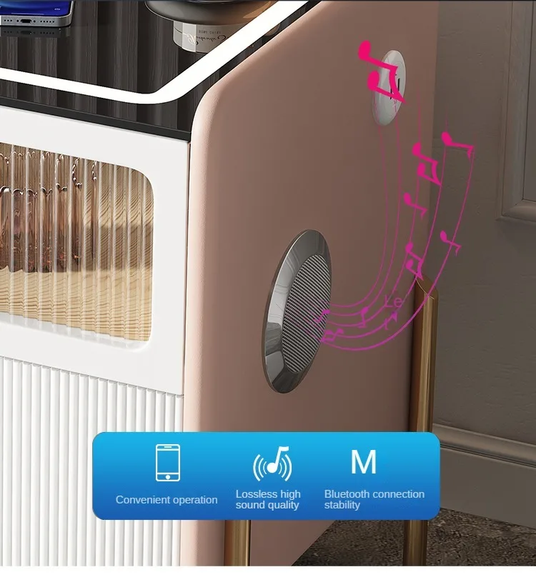 High Quality Smart Bedside Table With Wireless Usb Charging And Speaker