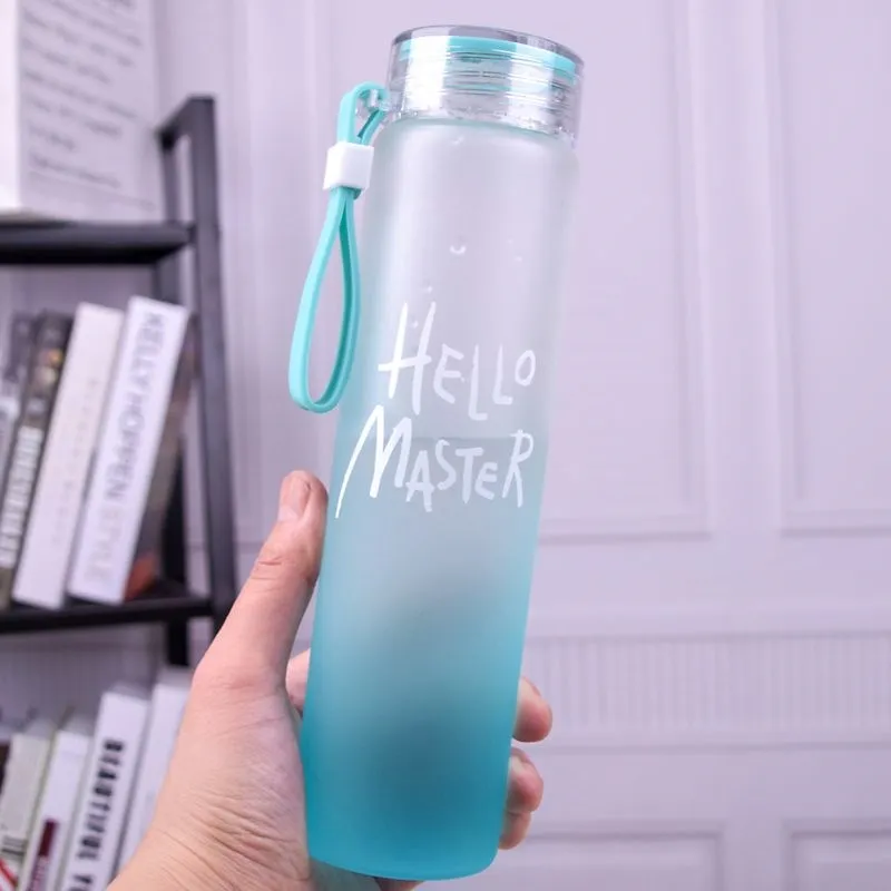 Buy Wholesale China Wholesale Design Wide Mouth Drinking Borosilicate  Custom Glass Water Bottle With Plastic Lid & Thermos Cup at USD 2