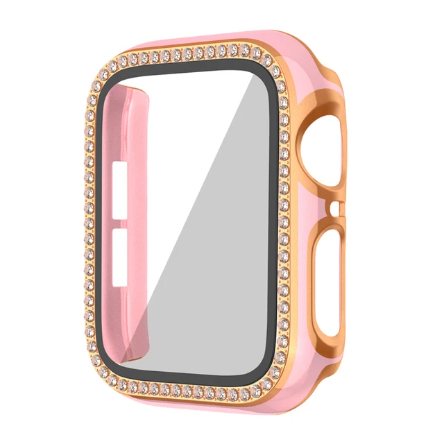 Luxury Gold Concept Watch Case for Apple Watch Series 6 5 4 3 44mm 40mm with Screen Protector