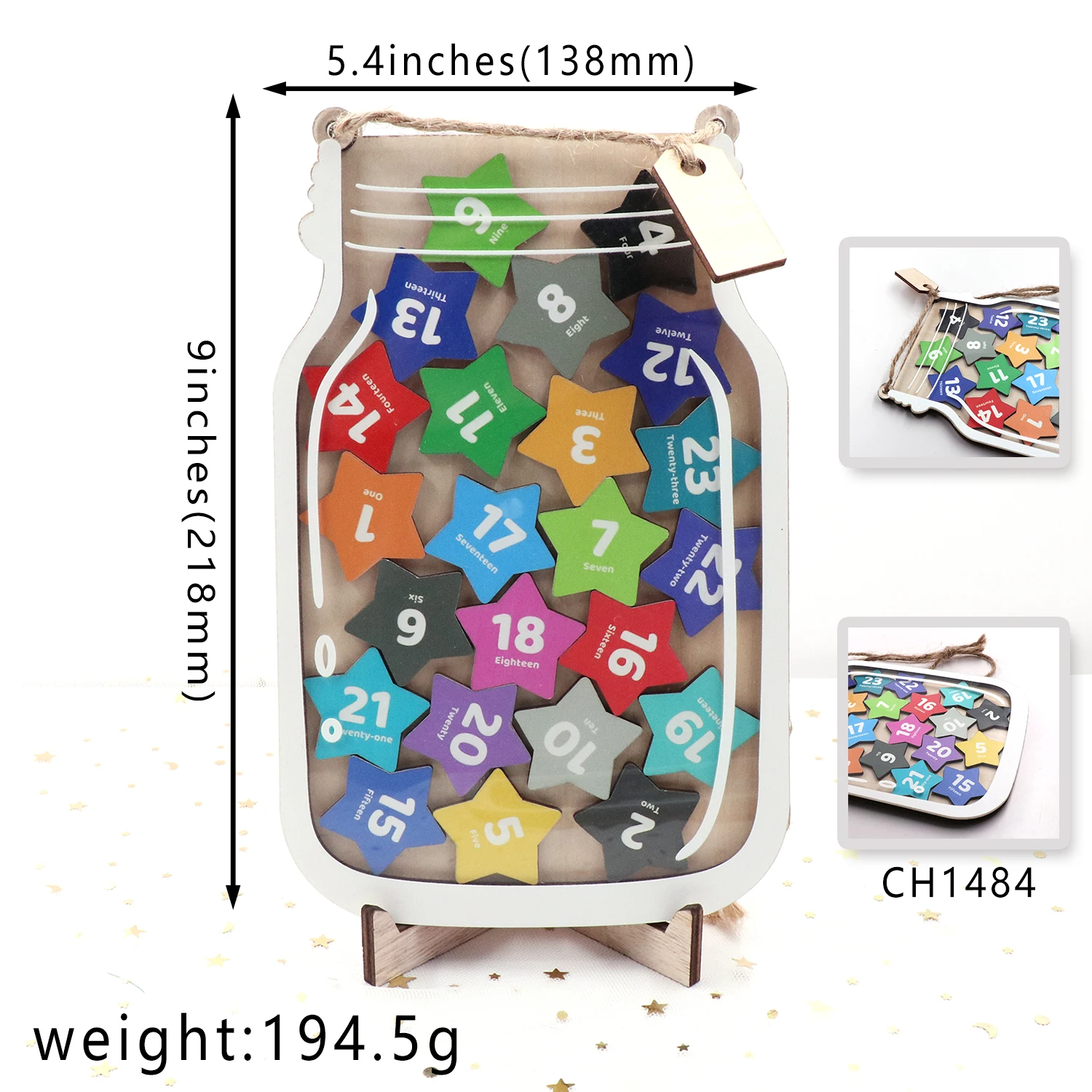 MD131CH1484 1piece-Kids Reward Jar With Star number letter, Classroom Reward Jar with tokens(25pcs), chore chart, gifts for kids factory