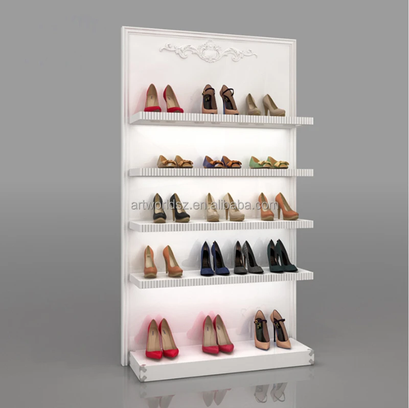 Modern Handbag Store Interior Design Custom Wooden Footwear Shop