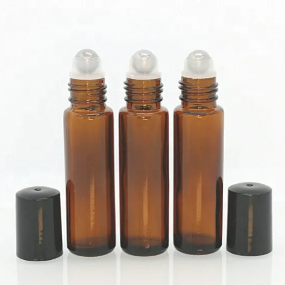 Cosmetics Perfume Tubular Vial Clear Glass Amber Bottle Roller Essential Oil Bottle