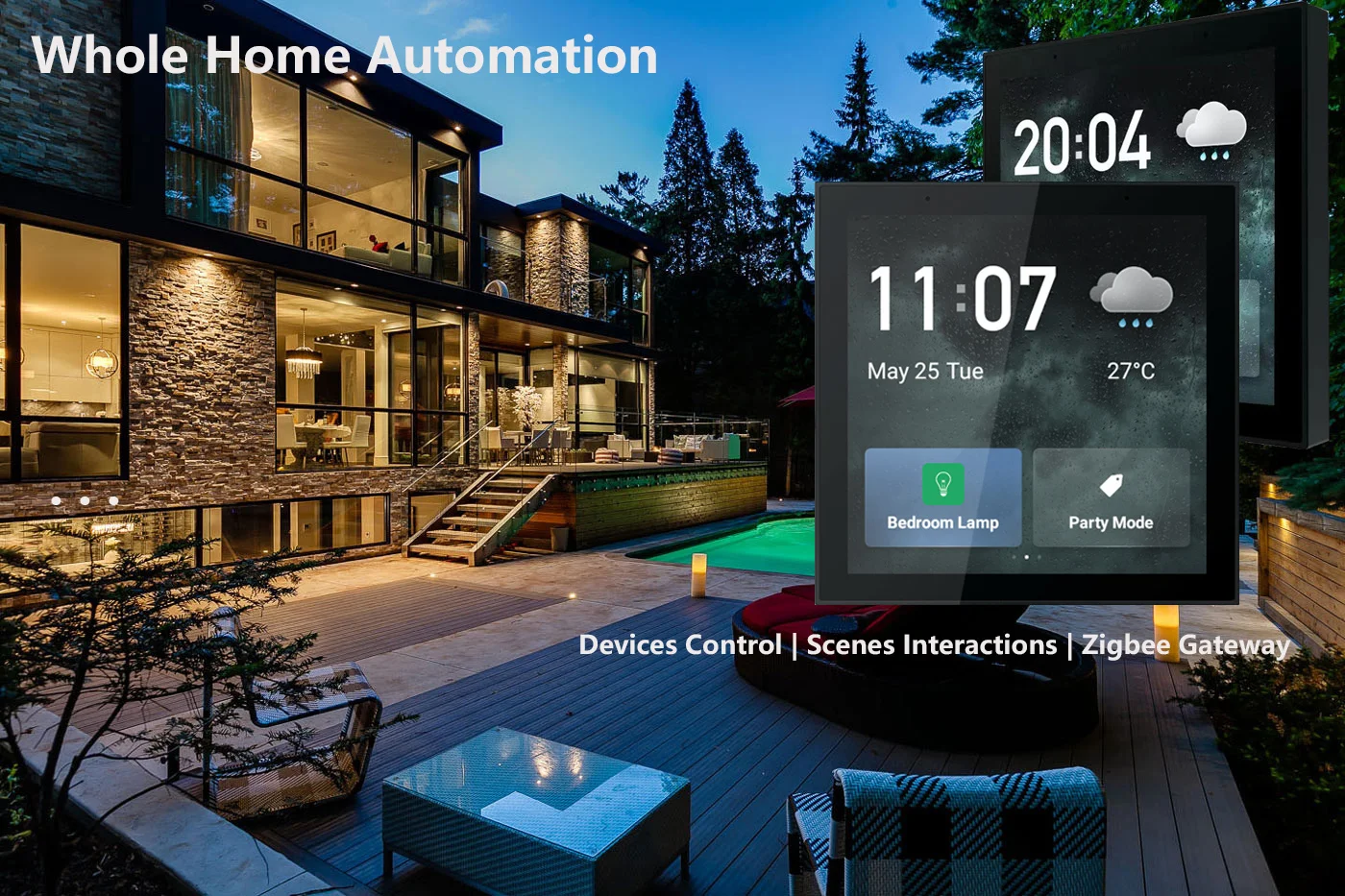 Customization 4 POE Smart Home Dashboard with WIFI BT Home Automation Can Install Your Zigbee Module APP Firmware Android 11
