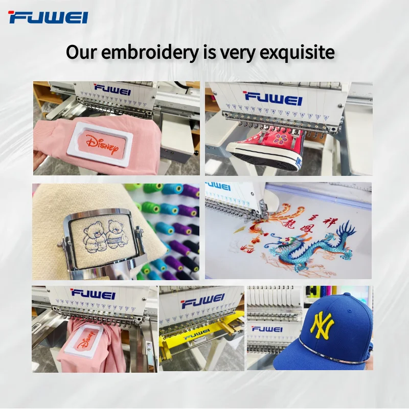 Fuwei Double 2 Head Computer Barudan Embroidery Machine for Tshirt Embroidery Machine Sale