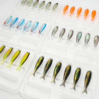 Cheery 5CM1.3G/6pcs Mini Bait for Fishing Black Pit Bass Mandarin Fish Built-In Reflective Aluminum Foil Simulation Fork Tail so – Lure – view 5