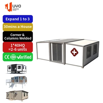 UVO Prefab 20ft 40ft Temporary Office Hospital Australia Expandable Prefabricated Modular Extendable Container House for Sale
