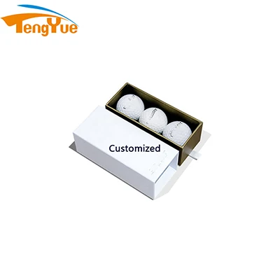 Custom Logo Printed Recycled Kraft Paper Golf Ball Packaging Gift Box  With Foam Paper Insert for Dozen Golf Balls&Cricket Ball